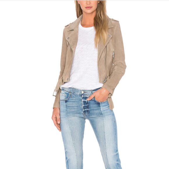 Blank NYC Taupe Suede Moto Jacket - Picture 3 of 10